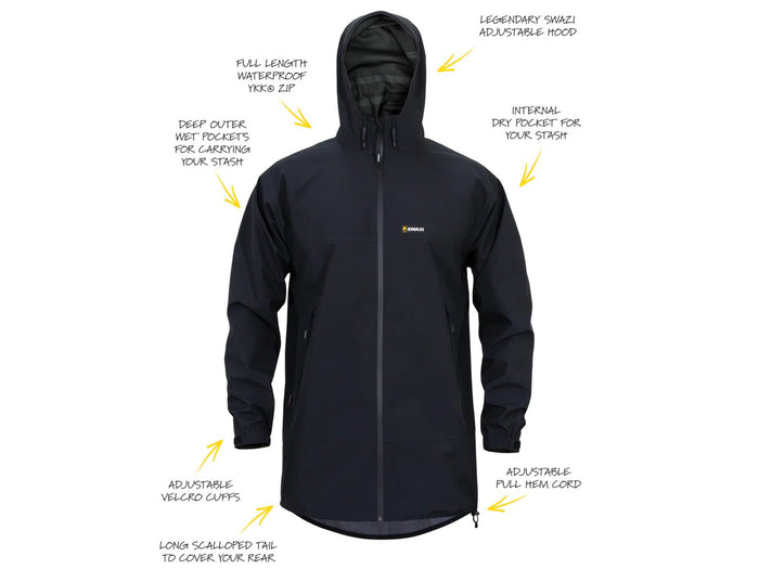 Swazi Sentinel Ultralite Jacket Waterproof & Windproof Black