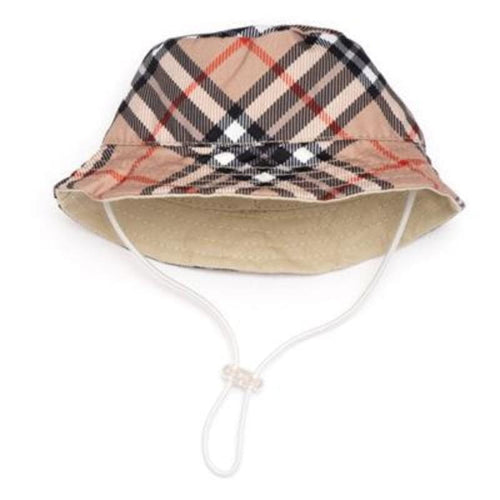 THE WORTHY DOG Hats SM Tan Plaid Bucket Pet Hat