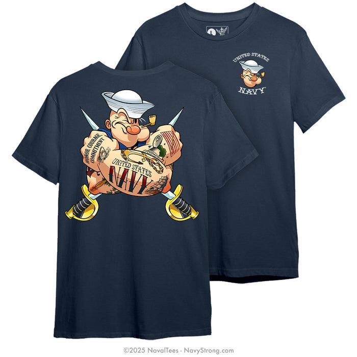 "Tattooed Popeye" Tee | Navy