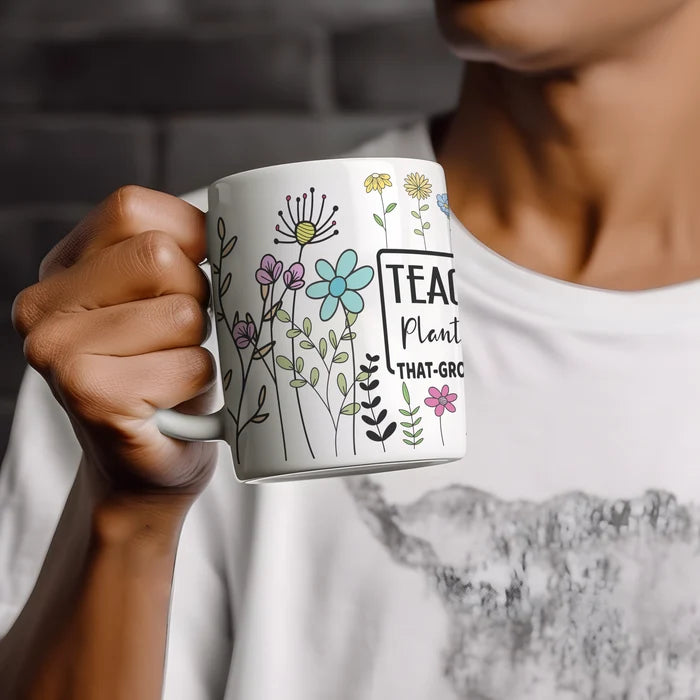 Teaching in Full Bloom | Floral Teacher Coffee Mug | 1314 Creations