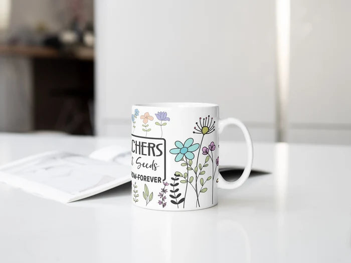 Teaching in Full Bloom | Floral Teacher Coffee Mug | 1314 Creations