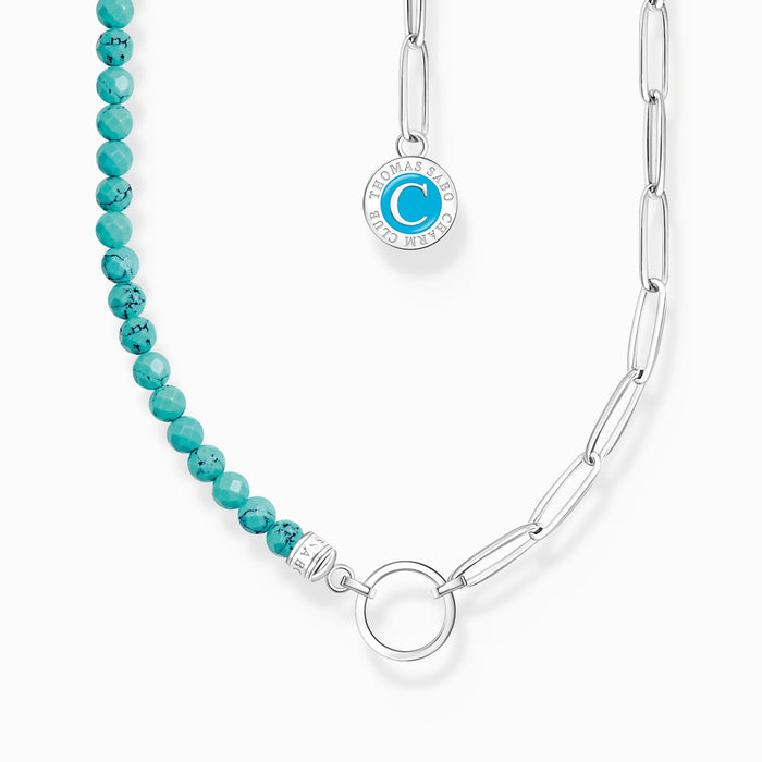 Thomas Sabo Member Charm-Kette mit türkisen Beads und Charmista Coin Silber - KE2189-007-17-L45V