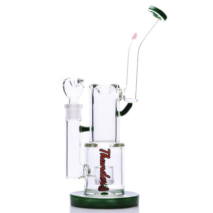Thunder Glass Stacked Chamber Bong Green