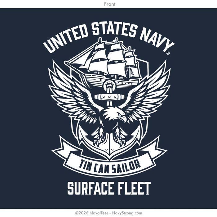 "Tin Can Stenciil" Tee | Navy