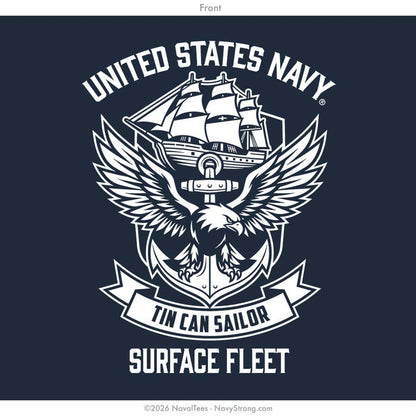 "Tin Can Stenciil" Tee | Navy
