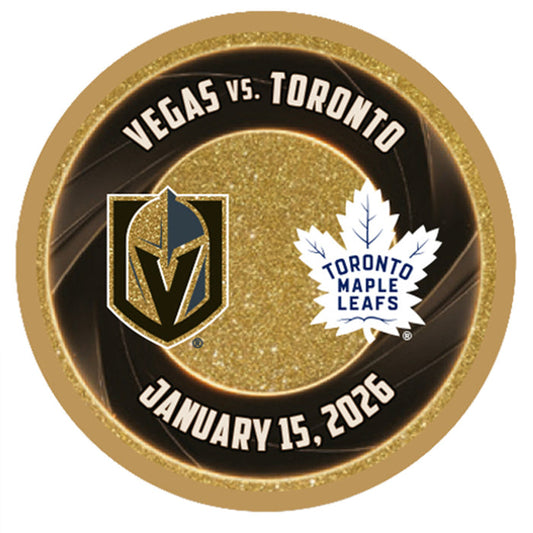 TOR vs. VGK Gold Glitter Game Puck 1/15/2026 - Vegas Team Store