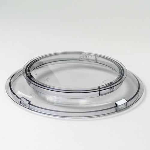 Bosch universal plus splash ring and lid on a grey background