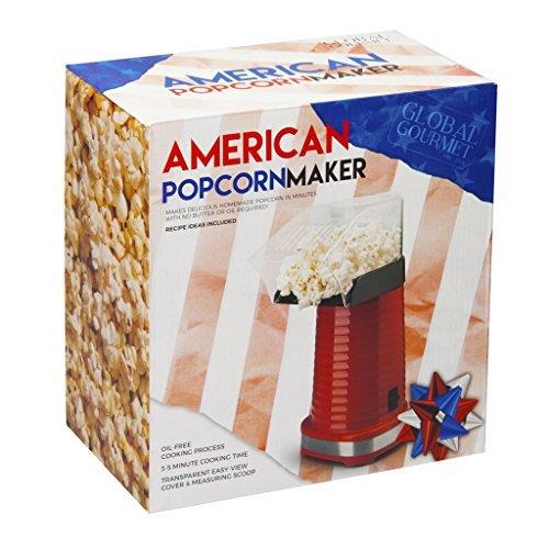 Box of American Popcorn Maker with popcorn and machine imagery- Buy Now  Round Waffle Maker + Chocolate Fountain Fondue Set