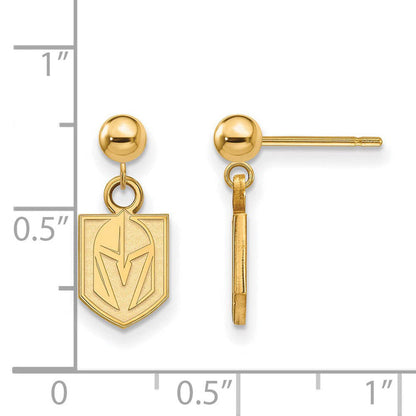 Vegas Golden Knights SS 14k Yellow Gold Plated Ball Dangle Earrings - Vegas Team Store