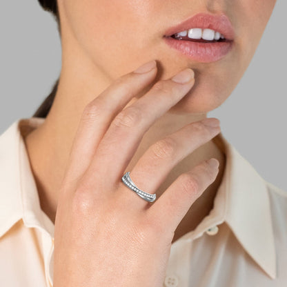 Wickelring silber Twist-Look