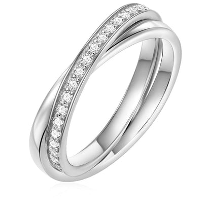 Wickelring silber Twist-Look
