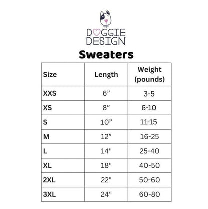 Doggie Design SWEATERS Snowflake and Hearts Pink Combed Cotton Dog Sweater