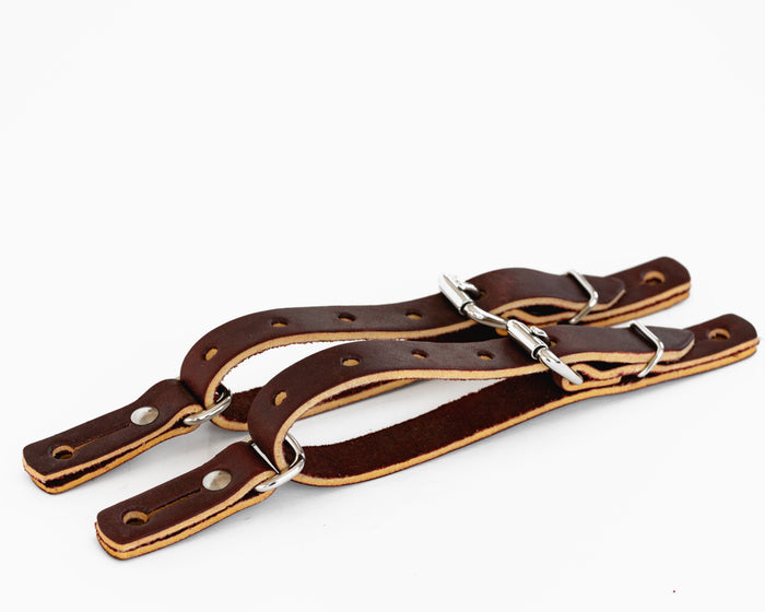 Junior 3/4" Fold Back Spur Straps Top View
