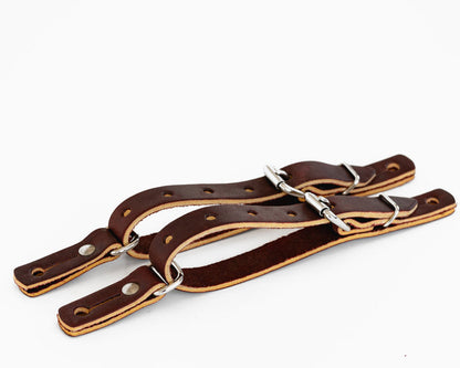 Junior 3/4" Fold Back Spur Straps Top View